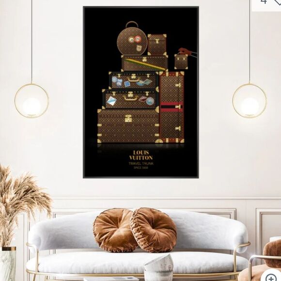 Alexandre Venacio Travel Trunk Louis Vuitton 1858 Framed Canvas Wall Decor - Picture 3 of 8